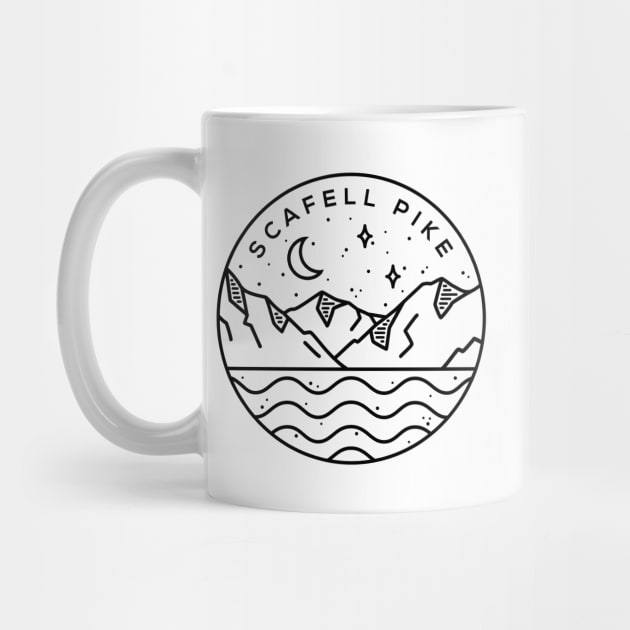 Scafell Pike, Lake District England Emblem - White by typelab